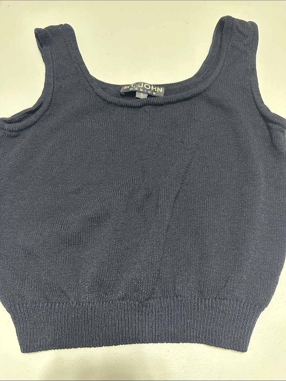 St. John black Knit Scoop Neck Tank